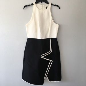 Halston heritage | NWT asymmetrical black and white dress.  A classic!